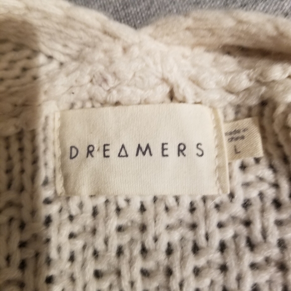 Dreamers Open Front Cream Cardigan With Big Front Pockets Size Large - Picture 4 of 6